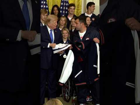 Trump receives Team USA gear from Olympians