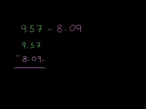الصف الخامس الرياضيات العمليات الحسابية طرح الأعداد العشرية المثال 1