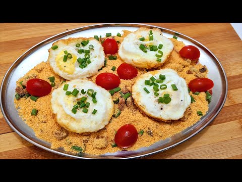 DIFERENTE E GOSTOSO OVO FRITO DE RESTAURANTE REDONDINHO COM FARINHA