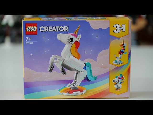 Vídeo relacionado con LEGO Creator 3 en 1 Unicornio Mágico de Juguete - Figura de Animal Transformable en Caballito de Mar o Pavo Real - Regalo Creativo para Niñas y Niños de 7+ Años 31140