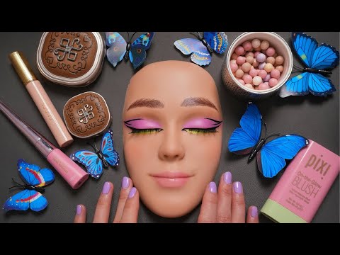 ASMR Fantasy Glam Makeup Application ( Metal Mascara, Florasis , PIXI , Guerlain, Gucci )