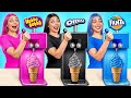 Pink VS Black VS Blue Color Cooking Challenge Edible Battle By Multi DO Challenge