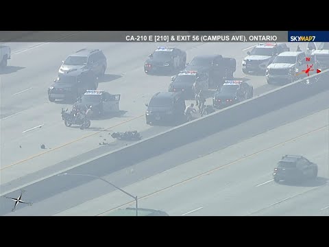 High-speed motorcycle chase ends in violent crash on Southern California freeway