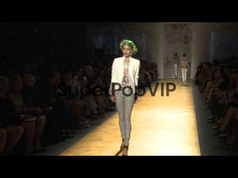 Models walk the runway during Nicole Miller - Runway - Sp...