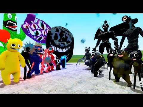 ALL ROBLOX RAINBOW FRIENDS and DOORS VS ALL CARTOON CAT in GARRY'S MOD! OBUNGA NEXTBOTS and FNAF