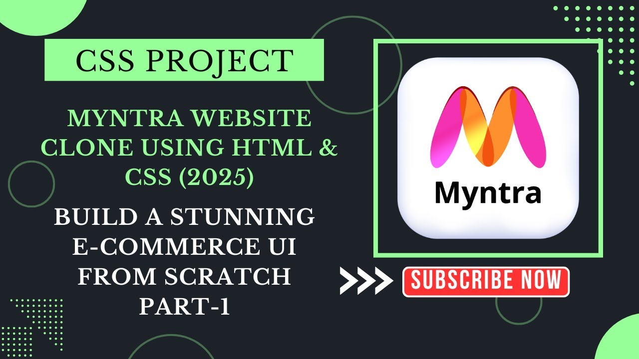 Myntra Website Clone using HTML & CSS (2025): Build a Stunning E-commerce UI from Scratch Part-1