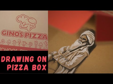 Unbelievable Drawing on PIZZA BOX - Paper doesn't matter - Realistic Portrait Drawing on PIZZA BOX 🍕