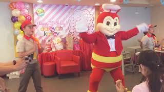 Jollibee dancing "Bida ang Saya!" at Kailey's 1st birthday