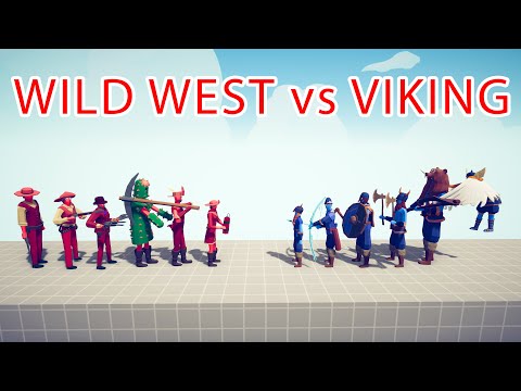 WILD WEST TEAM vs VIKING TEAM - Totally Accurate Battle Simulator TABS