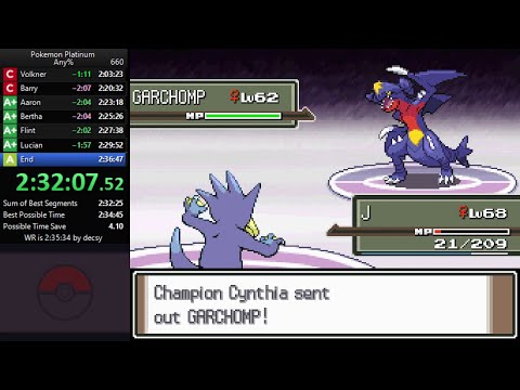 Pokemon Platinum Any% Speedrun in 2:35:00 [Current World Record]