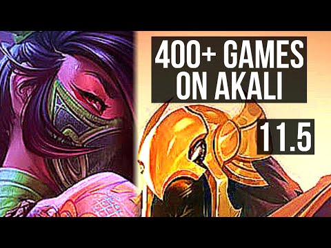 AKALI vs AZIR (MID) | 400+ games, 5/2/6 | KR Grandmaster | v11.5