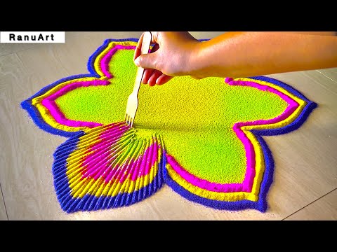 🌸New Viral Rangoli Design for Ashadhi Ekadashi 2025 | Easy & Beautiful Kolam Diwali 2025 | Ranu Art