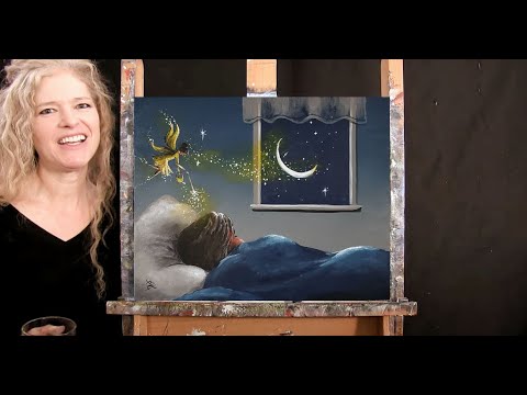 Learn How to Paint TWINKLING TOOTH FAIRY with Acrylic - Easy Fantasy Portrait - Paint & Sip at Home