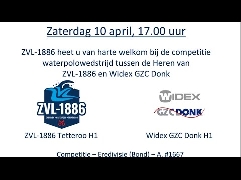 ZVL-1886 H1 - Waterpolo Widex GZC Donk H1 (zat 10 apr 2021, 17.00 uur)