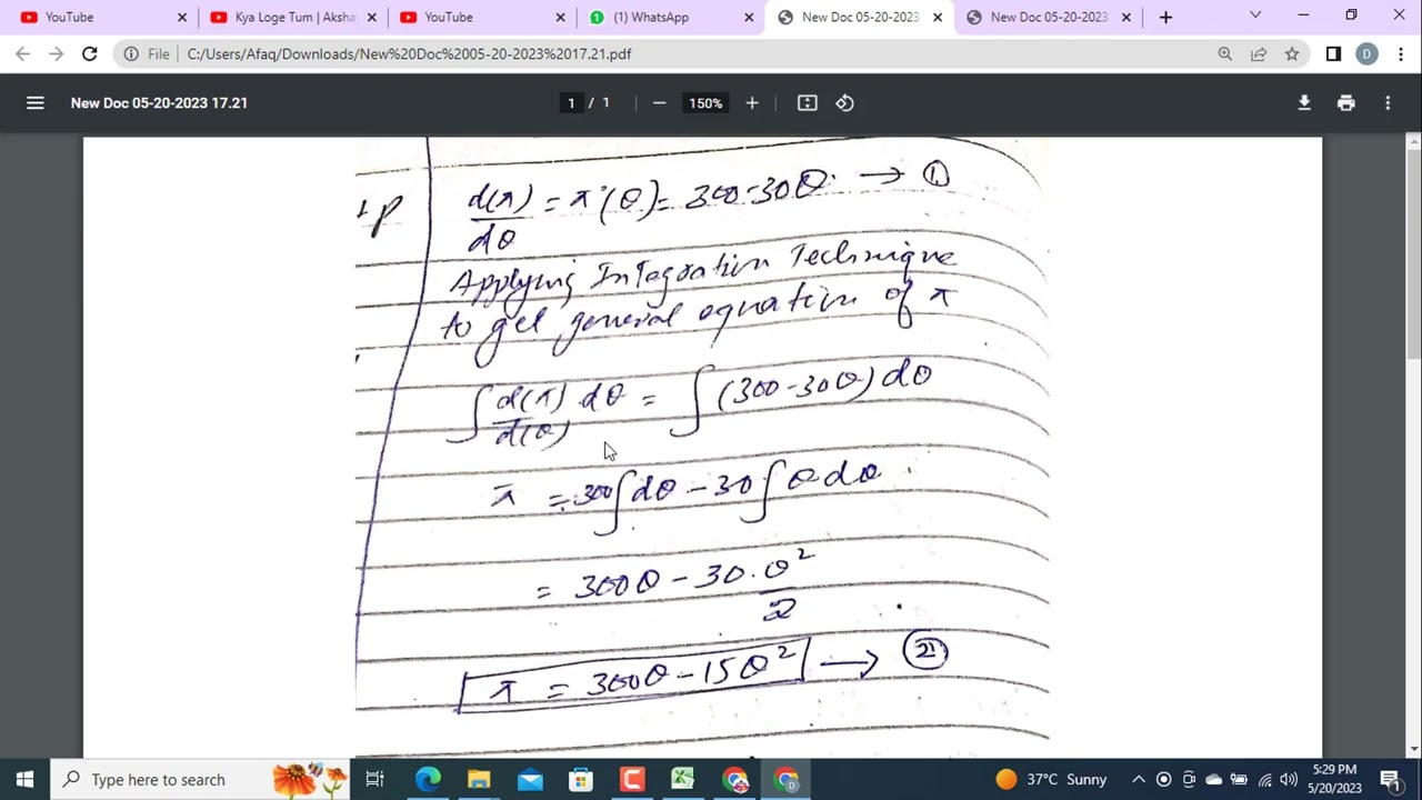 ECO607 Assignment No 1 Solution 2023-Spring VU-Mathematical Economics