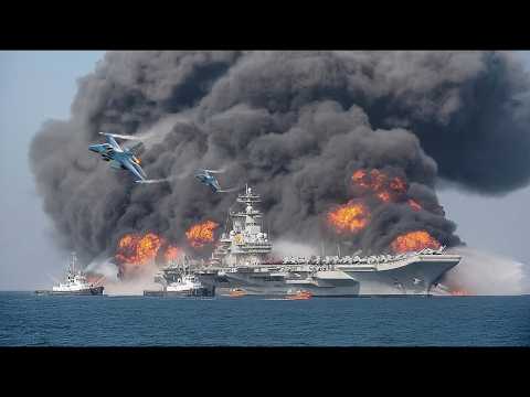 13 MINUTES AGO! A US aircraft carrier was blown to pieces by a Russian Yak-141 missile attack.