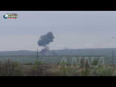 Russian Su-25 attack aircraft after striking a target in Popasna