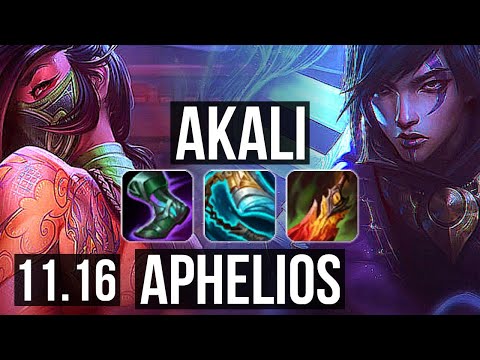 AKALI vs APHELIOS (TOP) | 2.5M mastery, 600+ games, Godlike, 10/3/6 | KR Diamond | v11.16