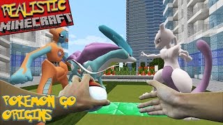 REALISTIC MINECRAFT- POKEMON GO ORIGINS [S:3] ASH vs GARY - PIKACHU vs SUICUNE | DEOXYS vs MEWTWO