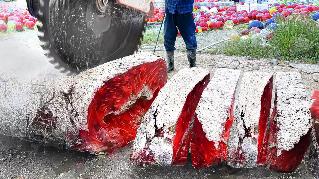 Como eles cortam vidro “vulcânico” enorme e fazem bolas de cristal incríveis