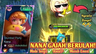 Download lagu NANA GAJAH SETIAP KILL RECALL² IN MUSUHNYA SAMPE EMOSI!🤣 BUILD NANA TERSAKIT 2026 - MLBB mp3