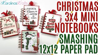 What I made with Say Freeze 12x12 paper pad, 3x4 Cinch Bound Mini Notebooks using 12x12 Paper Pads