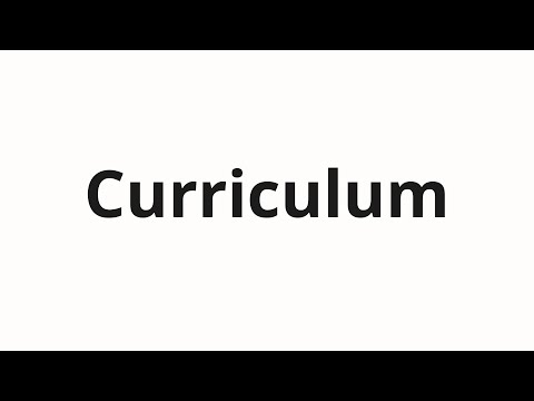 How to pronounce Curriculum