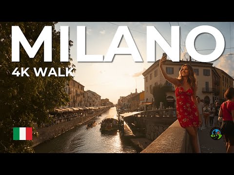🇮🇹 Milan 4K Walk – Sunset Aperitivo at Navigli