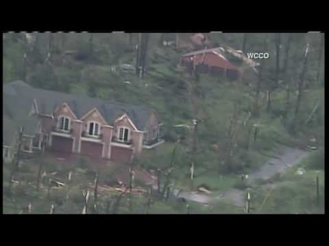 Footage of the tornado damage in Barron County Wisconsin