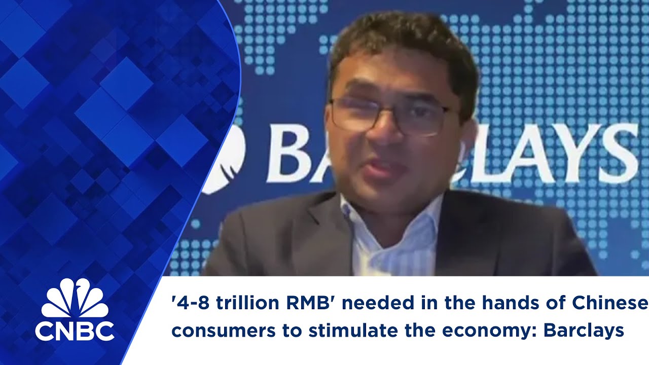 '4-8 trillion RMB' needed in the hands of Chinese consumers to stimulate the economy: Barclays