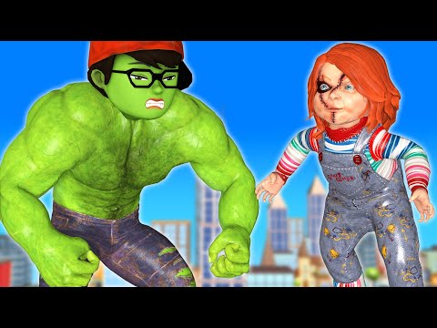 Scary Stranger 3D - NickHulk and Miss T vs Chucky and Zombie Funny Gaming