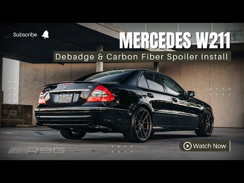 Debadging Mercedes W211 in minutes to make it look like Brabus B7 & AMG Carbon Fiber Spoiler Install