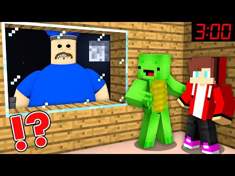 JJ & Mikey Hide from Scary Police in Minecraft - 3AM Maizen Challenge
