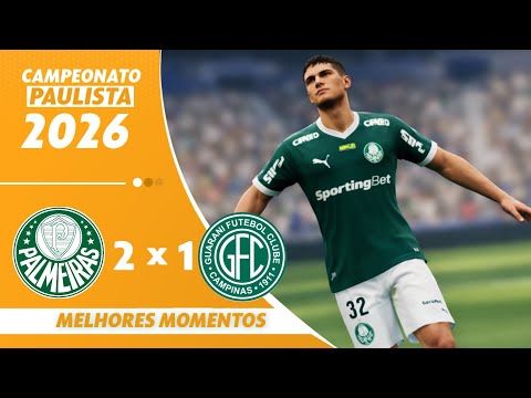 PALMEIRAS 2 X 1 GUARANI | HIGHLIGHTS | PAULISTA CHAMPIONSHIP 2026 | Várzea TV