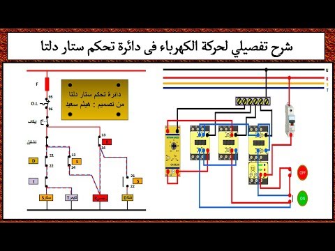 شرح تفصيلي لحركة الكهرباء فى دائرة تحكم ستار دلتا I هيثم سعيد