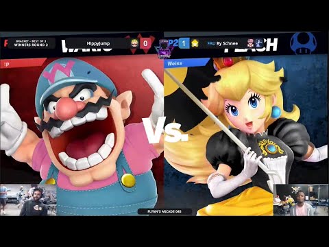 Flynn's Arcade 045 Winners Round 2 - Hippyjump (Wario) Vs. Ry Schnee (Peach) SSBU ULTIMATE
