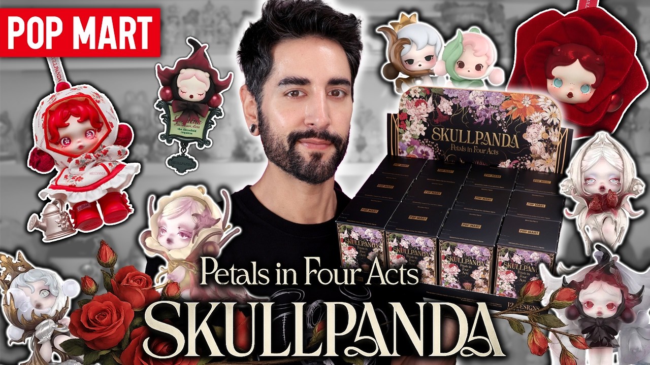 SKULLPANDA - Petals in Four Acts FULL SERIES UNBOXING! Plush Pendant , POP BEANS & Earphone Case 💜