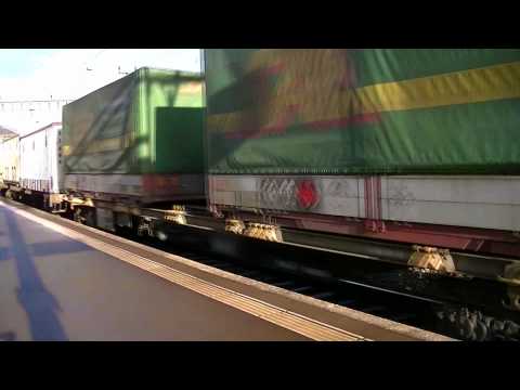 Re 6/6 y Re 4/4 con un TECO de la HUPAC en Erstfeld