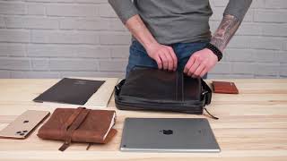 Сумка чоловіча SHVIGEL 11122 шкіряна чорна