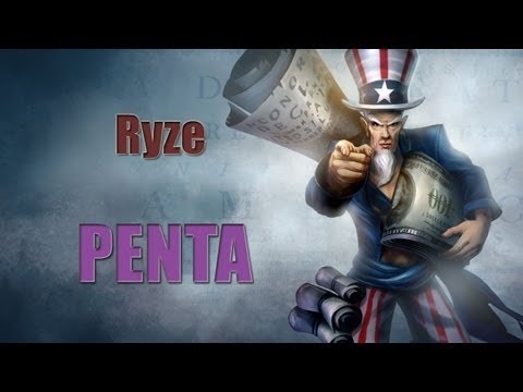 League of Legends - Ryze pentakill (vs enemy team with baron)