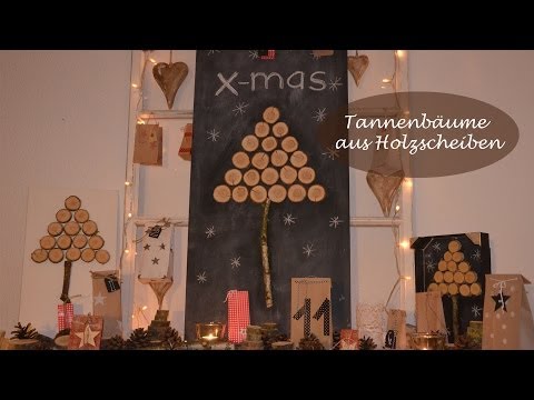 Weihnachtsbäume aus Holzscheiben - Kreativ und pflegeleicht