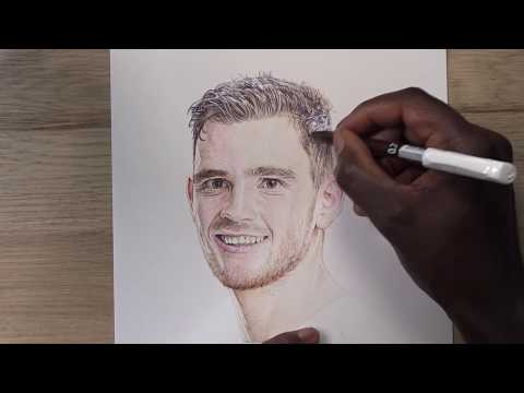 Drawing Andrew ROBERTSON - LIVERPOOL FC | DeMoose Art