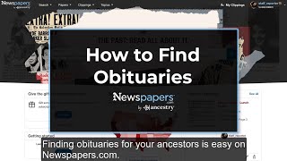 How to Find Obituaries on Newspapers.com