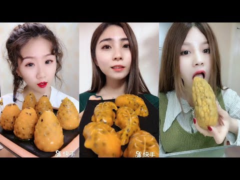 Donmuş Çarkıfelek Meyvesi (Tutku Meyvesi) Yemek - ASMR #169 (Frozen Passion Fruit Eating)