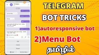 how to create auto responsive bot in telegram tamil | create menu bot in tamil