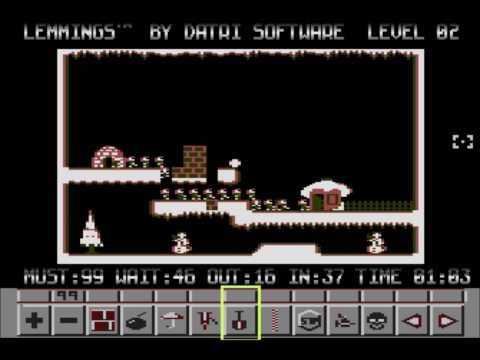 Lemmings (aka. X-Mas Lemmings) for the Atari 8-bit family