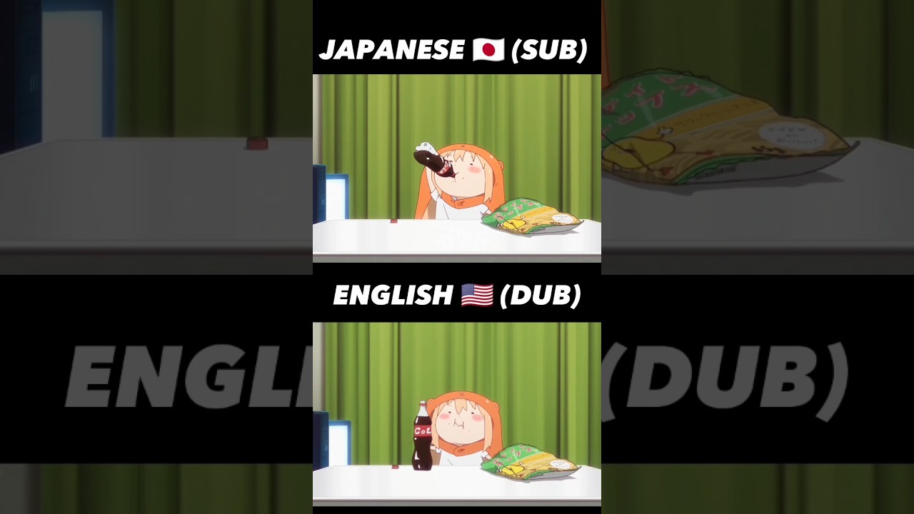 Late night chips are the best (Sub vs Dub) #shorts #anime #animeedit #subvsdub #sub #dubbing #kawaii
