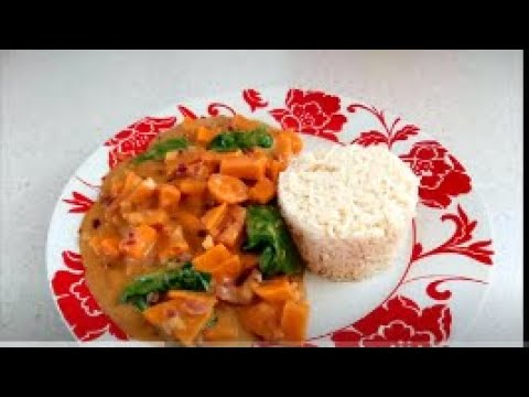 Satay Sweet Potato Curry (suitable for vegetarians and vegans, however, you can add chicken pieces)
