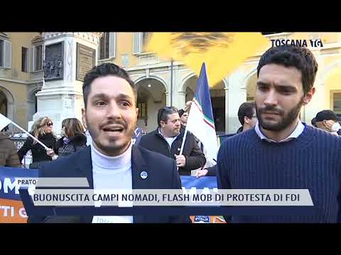 2022-02-23 PRATO - BUONUSCITA CAMPI NOMADI, FLASH MOB DI PROTESTA DI FDI