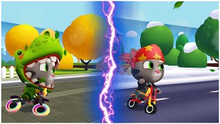 Talking Tom Gold Run M.0D - Biker Tom vs Dino Tom vs Super Raccoon - androiD